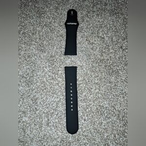 Black Silicone Watch Band - Two Piece Replacement Strap Size 22mm-s